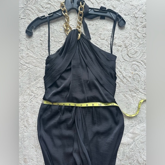 BCBG MAXAZRIA Black Halter Maxi Dress with Chain Neck – Size 0 - Picture 7 of 8